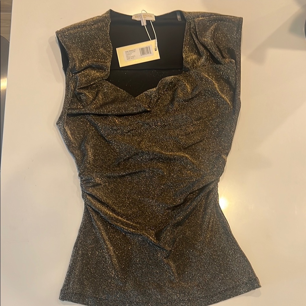 Ramy Brook Brown Sleeveless Ruched Blouse